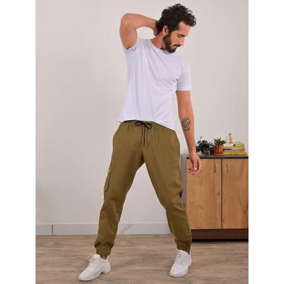 brown joggers men