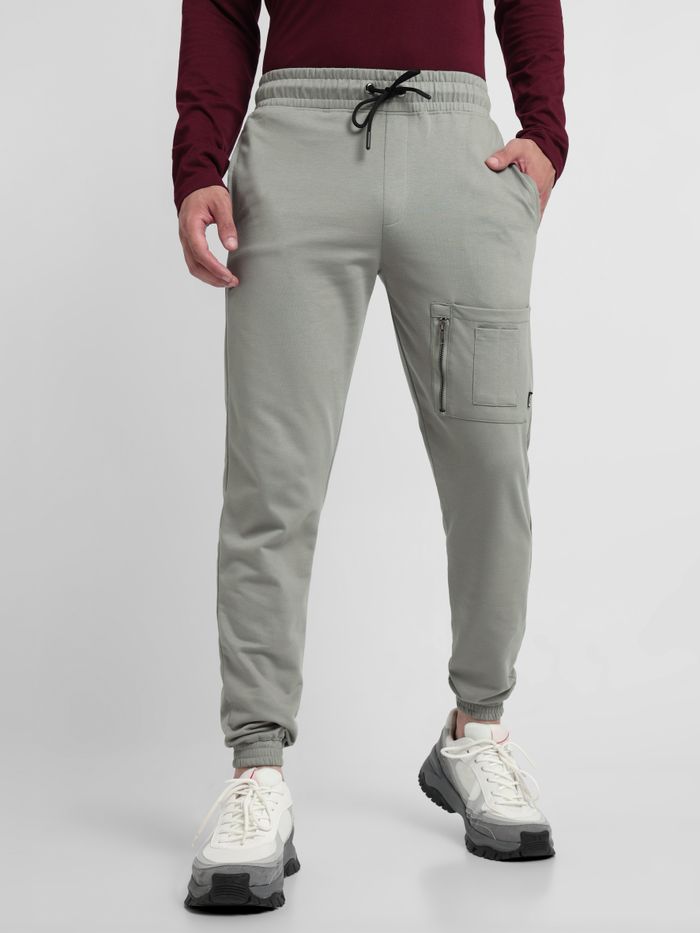 Buy Light Grey Patch Pocket Knitted Men Jogger Online in India -Beyoung