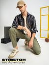 Pale Olive Solid Cargo Pants for Men