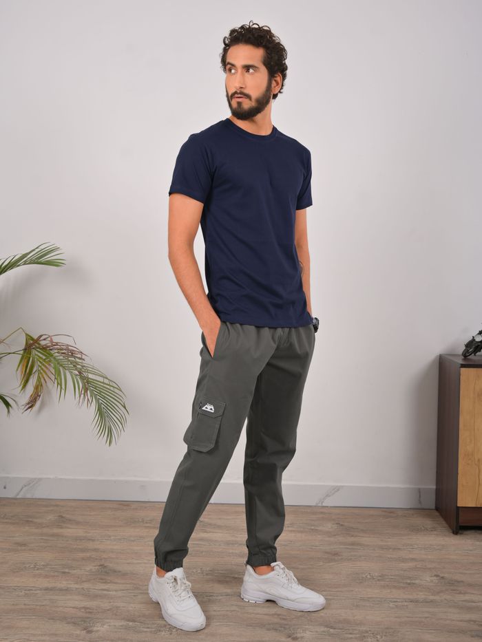 Monsoon Steel Gray ChecksPlaid Premium TerryRayon Pant For Men