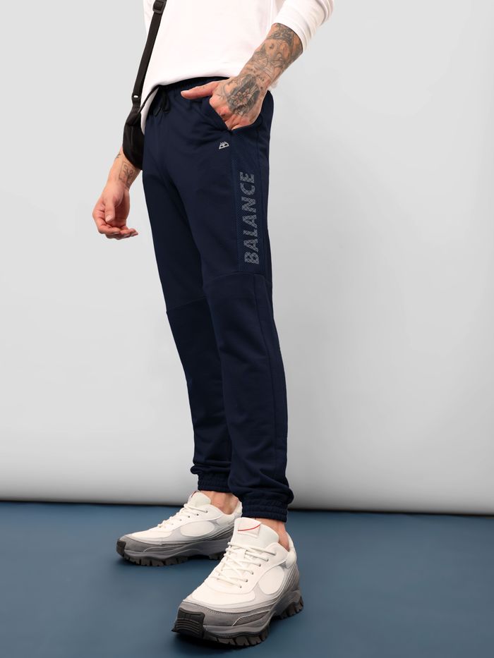 Navy shop knitted joggers