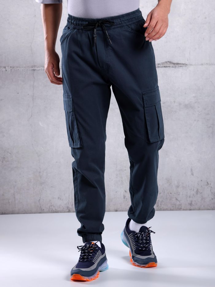 Mens navy cargo joggers 2025