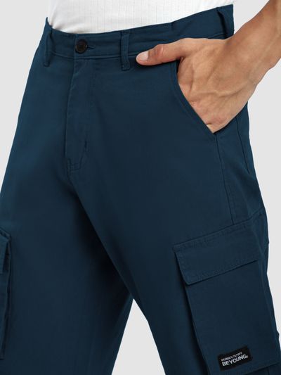 Navy Blue Statement Cargo Pants Navy Blue Statement Cargo Pants