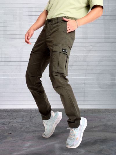 100% cotton cargo trousers Green