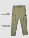 Pale Olive Solid Cargo Pants for Men