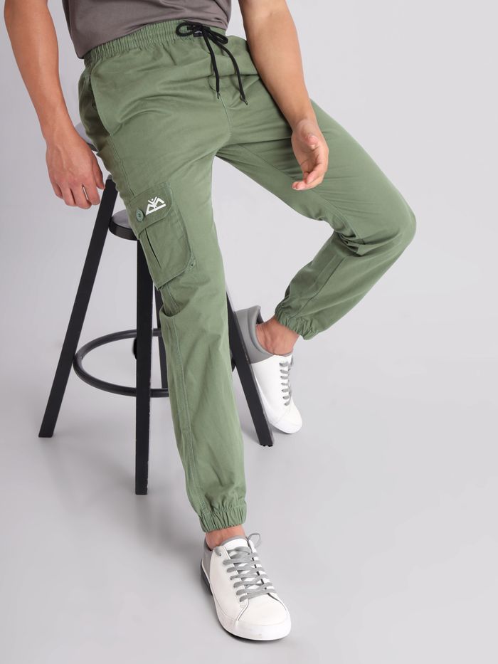 Buy Sage Green Cargo Men Jogger Pants Online in India -Beyoung