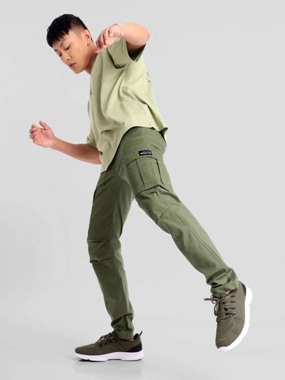 Buy Olive Green Trousers & Pants for Men by ECKO UNLTD Online | Ajio.com
