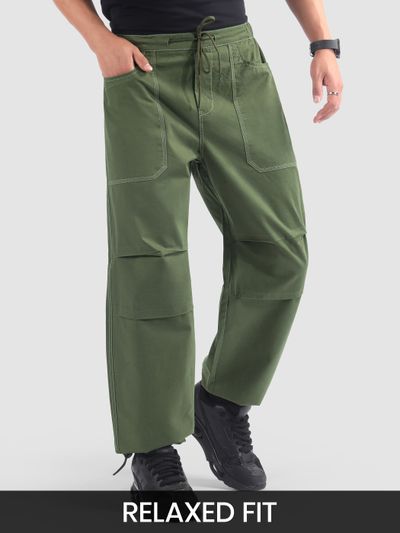 Sage Green Double Pleated Cargos Sage Green Elasticated Cargo