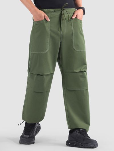 Sage Green Double Pleated Cargos Sage Green Elasticated Cargo