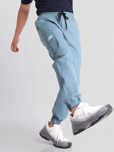 Buy Smoky Blue Cargo Men Jogger Pants Online in India -Beyoung