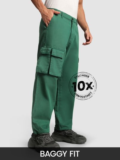Tropical Green Statement Cargo Pants