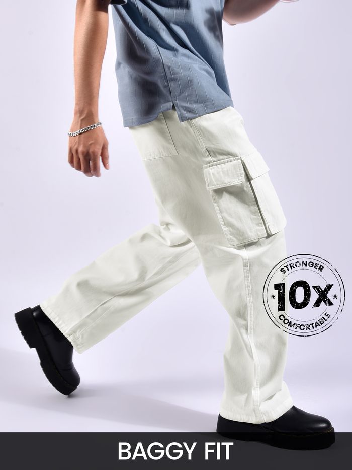 White Statement Cargo Pants