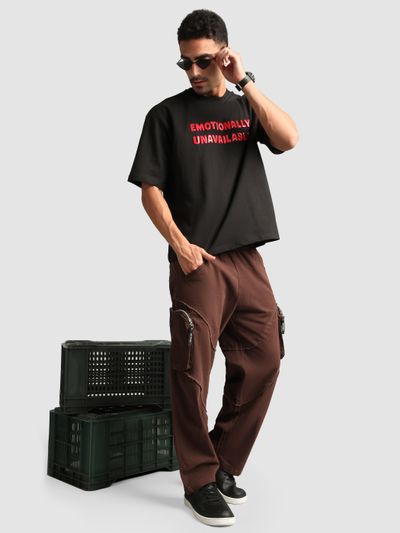 Caramel Brown Raw Edge 3D Pocket Cargo Pants Caramel Brown Raw Edge 3D Pocket Cargo Pants