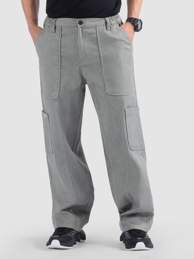 Light Grey Side Elasticated Cargo Pants