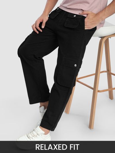 Black Patch Pocket Cargo Pants