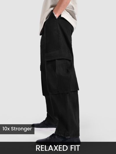 Black Dart Detailed Cargo Pants