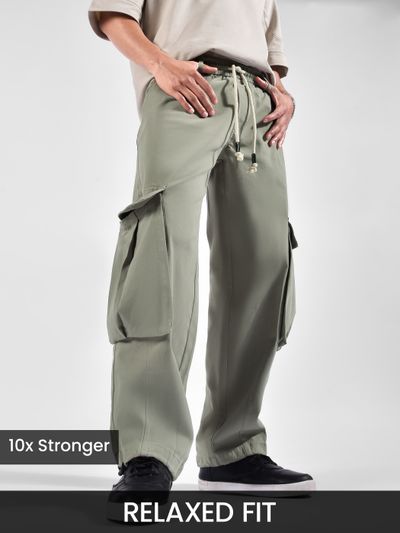 Light Grey Dart Detailed Cargo Pants Light Grey Dart Detailed Cargo Pants