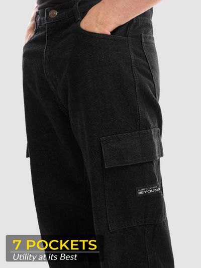 Black Denim Cargo Pants For Men Black Denim Cargo Pants For Men
