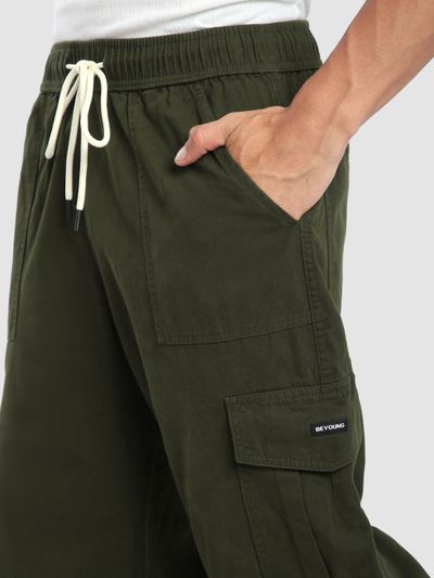 Crocodile Green Zippered Cargo Pants