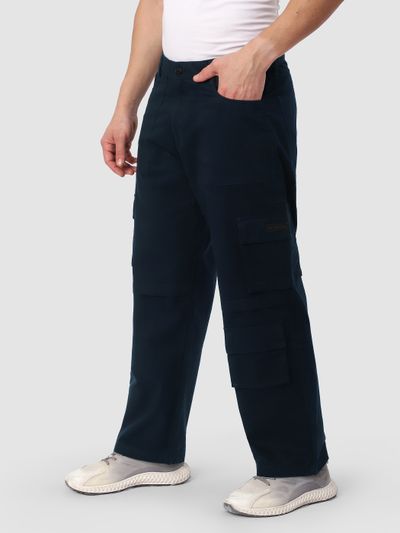 Midnight Blue Pleated Knee Cargo Pants Midnight Blue Pleated Knee Cargo Pants