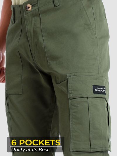 Crocodile Green Cargo Pants for Men