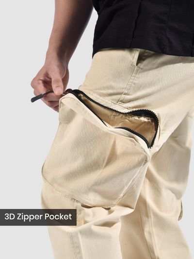 Off White Zip Pocket 3D Cargo Pants Off White Zip Pocket 3D Cargo Pants