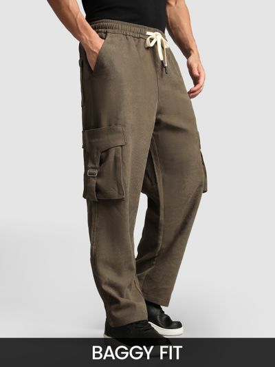 Olive Utility Buckle Pocket Cargo Pants