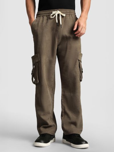 Olive Utility Buckle Pocket Cargo Pants