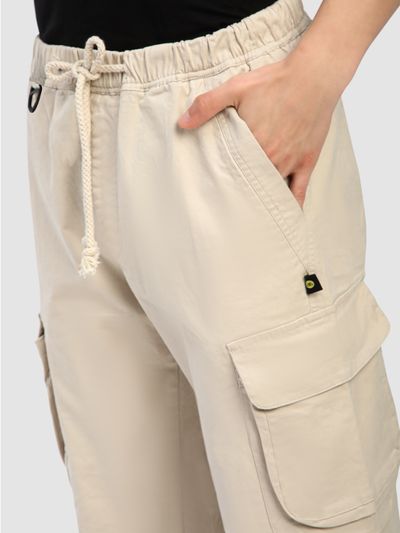 Beige Multi Pocketed Utility Cargo Pants Beige Multi Pocketed Utility Cargo Pants