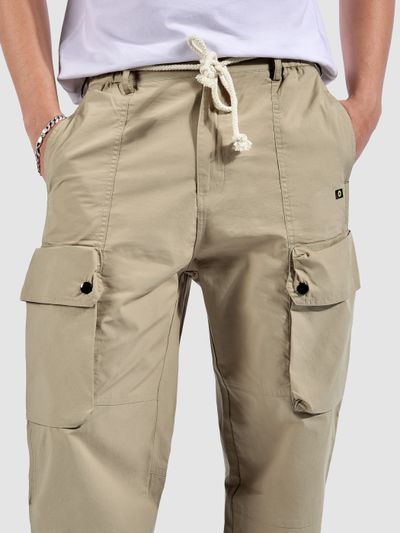 Beige Elasticated Drawcord Cargo Pants Beige Elasticated Drawcord Cargo Pants