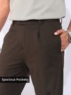 Coffee Brown Relaxed Fit Korean Pants