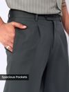 Dark Grey Relaxed Fit Korean Pants