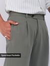 Light Grey Relaxed Fit Korean Pants
