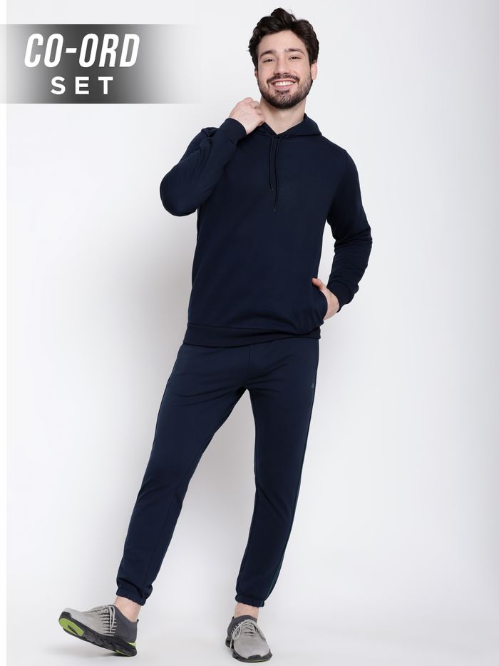 Solid Co-ord Sets: Navy Blue Hoodie & Sweatpants