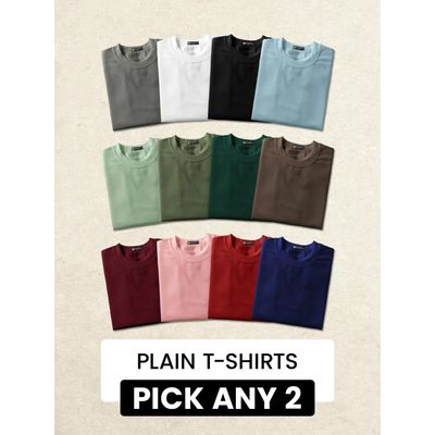 Pick Any 2- Plain T-shirt Combo 2.0 solid tshirts for men,