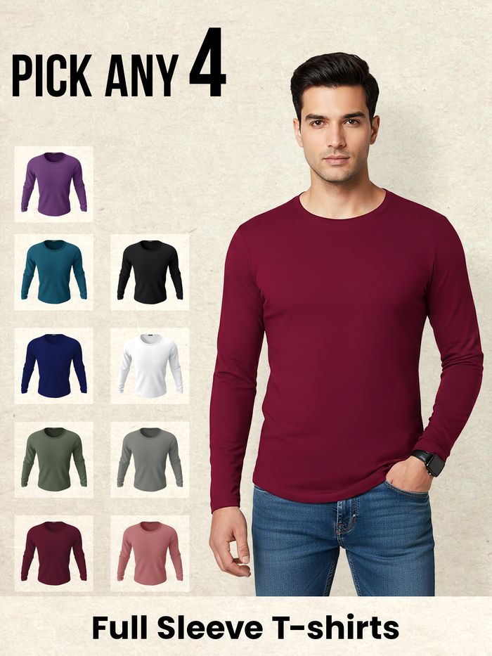 Buy Men's Pick Any Full Sleeve T-Shirts @Beyoung!