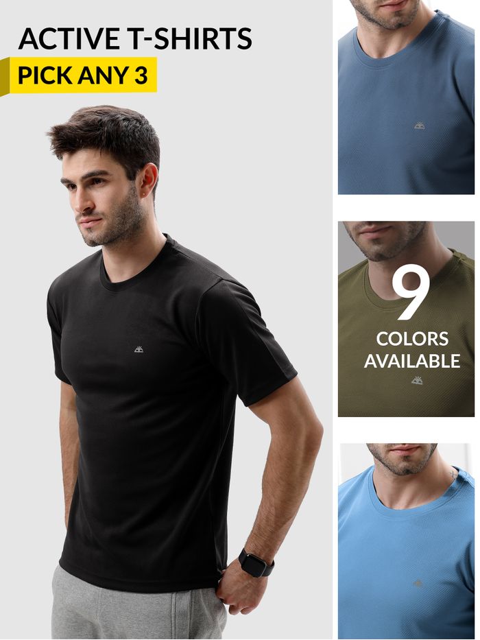 Buy Pick Any 3 - Active T-Shirt Combo - Beyoung
