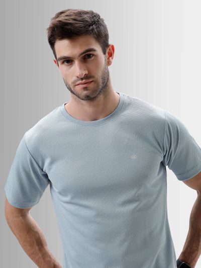 Buy Ash Blue Dry Fit Men Active T-shirt Online in India -Beyoung