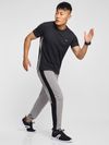 Black Grey Men Active T-shirt