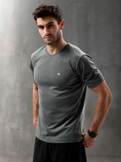 Buy Dark Grey Dry Fit Men Active T shirt Online in India Beyoung