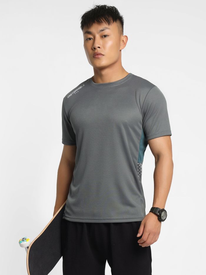 Smoke Grey Unstoppable Men Active T shirt