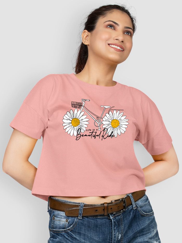 Buy Life is Beautiful Crop Top T-shirt Online in India @ Rs.349