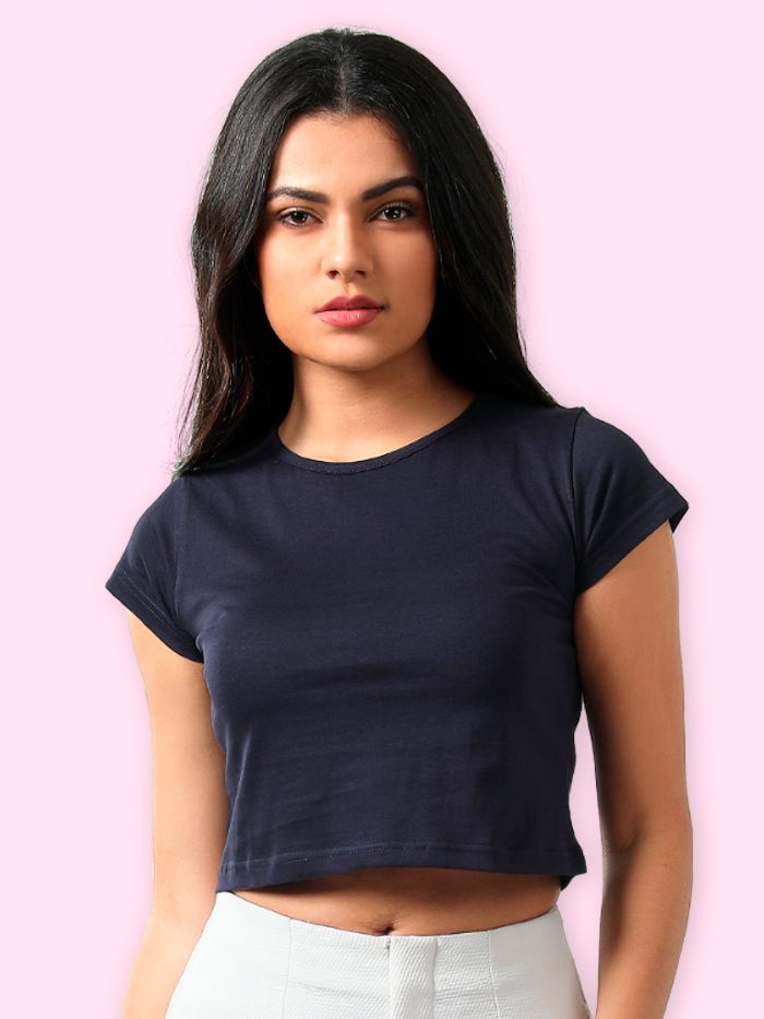 Buy Navy Blue Crop Top Online in India @ Rs.299 - Beyoung