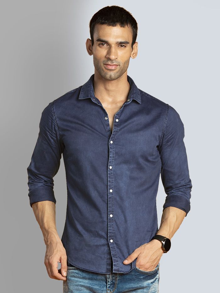 Buy Honorable Blue Denim Shirts For Men Online In India -Beyoung