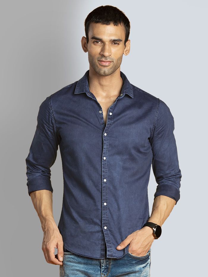 Doornen Tien jaar inspanning Buy Honorable Blue Denim Shirts for Men Online in India -Beyoung