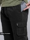 Shop Black Heavy Gauge Cargo Joggers
