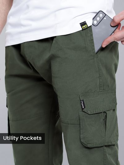 Crocodile Green Heavy Gauge Cargo Joggers Crocodile Green Heavy Gauge Cargo Joggers