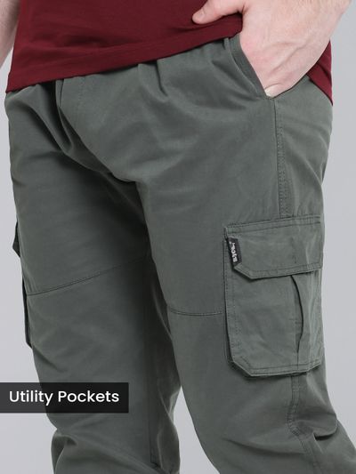 Matte Grey Heavy Gauge Cargo Joggers Matte Grey Heavy Gauge Cargo Joggers