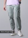 grey joggers for men in cotton fabric with adjustable drawstrings and spacious pockets for casual style, 