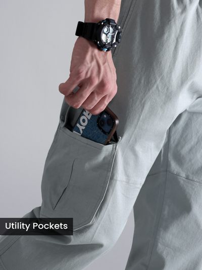 Mist Grey Heavy Gauge Cargo Joggers